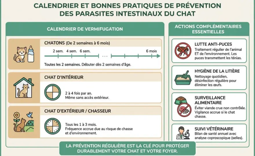 Vers intestinaux chat - Symptômes, traitements et prévention