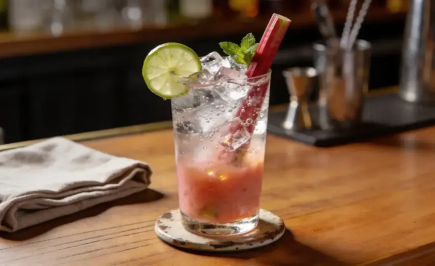 Rabarber mojito med perfekt balans och frisk syra