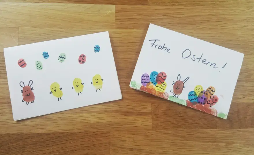 Fingerfarben zu Ostern - einfache Bastelideen für Kinder