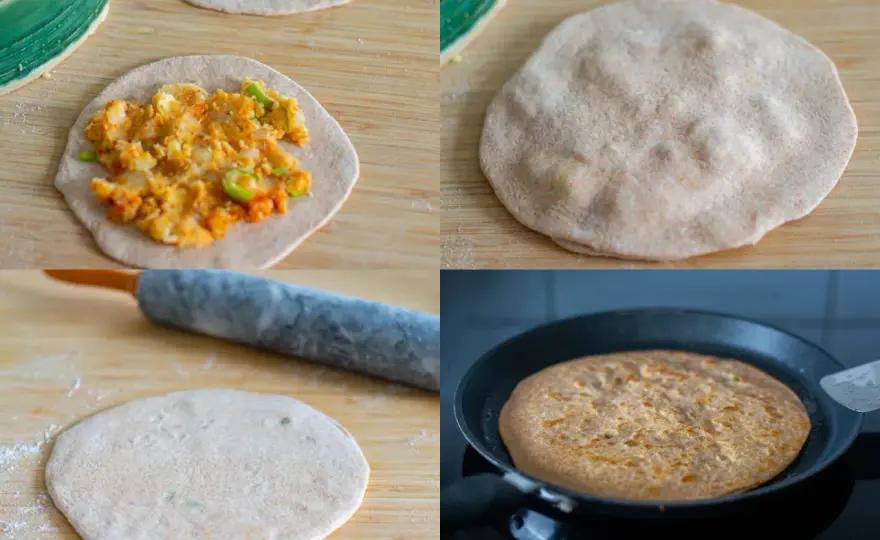 Aloo Paratha - Indiskt potatisbröd som inte spricker