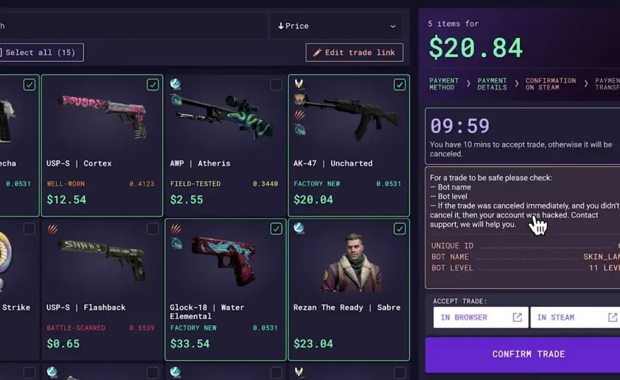 Jak sprzedać skina CS:GO i uniknąć najczęstszych błędów