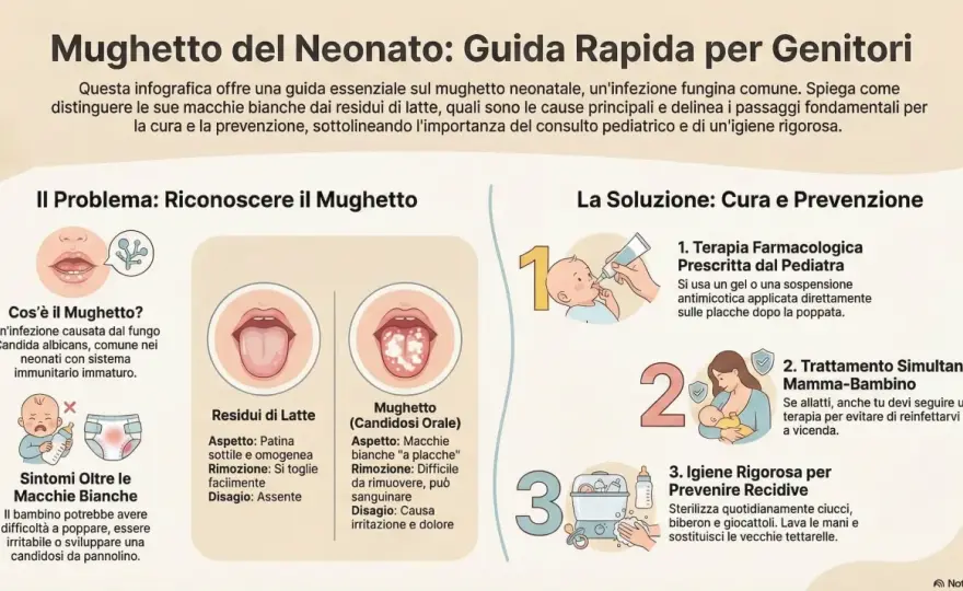 Mughetto nei neonati, come riconoscerlo e cosa fare