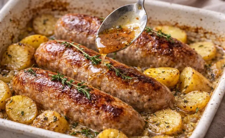 Saucisson à cuire au four au vin blanc, la bonne méthode