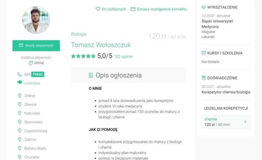 Ile kosztują korepetycje z biologii? Sprawdź ceny i uniknij przepłacania!