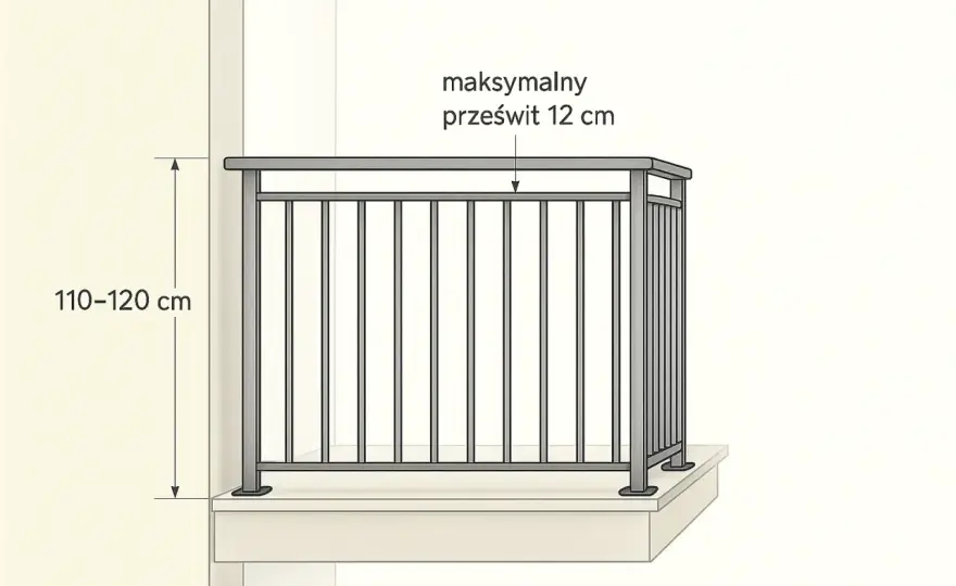 Wysokość balustrady balkonowej - ile cm trzeba zachować?