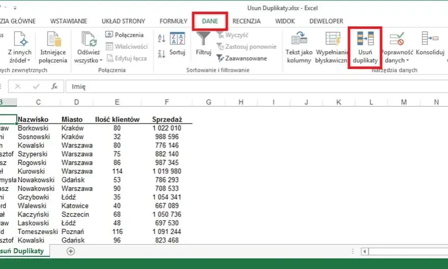 Jak usunąć powtarzające się dane w Excelu: 5 skutecznych metod