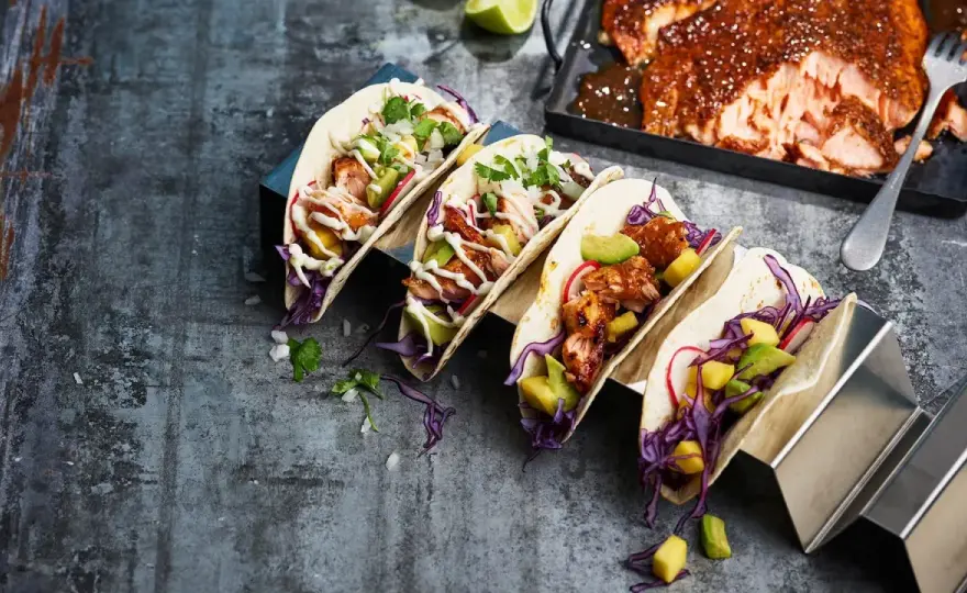 Tacos med lax som blir saftiga och balanserade