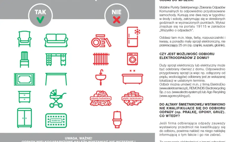 Co wyrzucić na gabaryty? Lista dozwolonych i zakazanych rzeczy