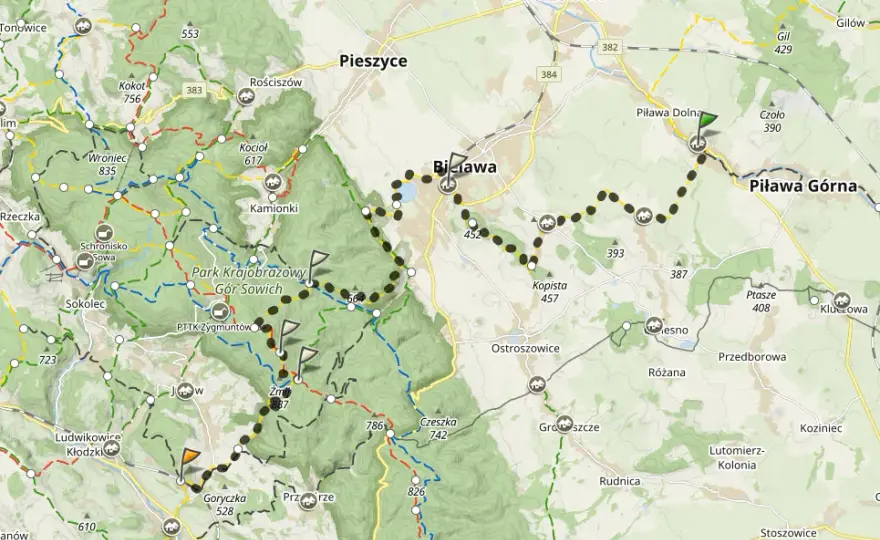 Mapa szlaków turystycznych Gór Sowich - Co warto zwiedzić?
