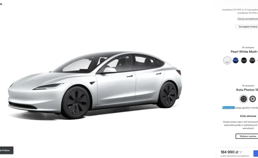 Najnowsza Tesla 2026: Ile faktycznie zapłacisz w Polsce?