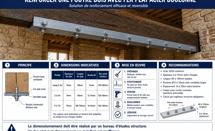 Fixer une poutre bois au mur - La méthode qui tient vraiment