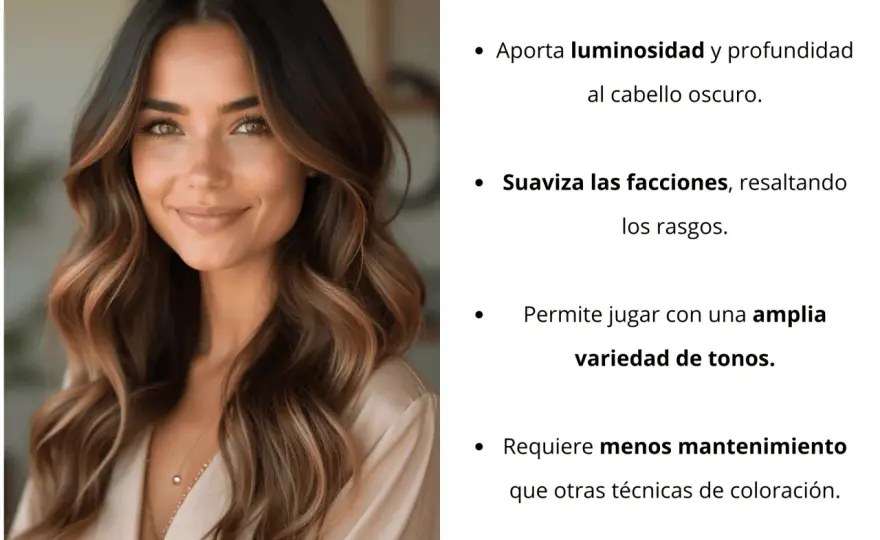 Balayage para morenas con pelo liso - cómo acertar con el color