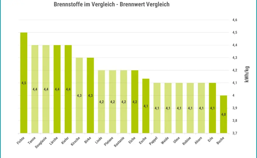 Eschenholz als Brennholz - Heizwert, Vergleich & Tipps