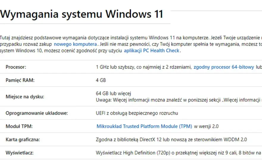 Wymagania Windows 11 - sprawdź, co naprawdę blokuje instalację