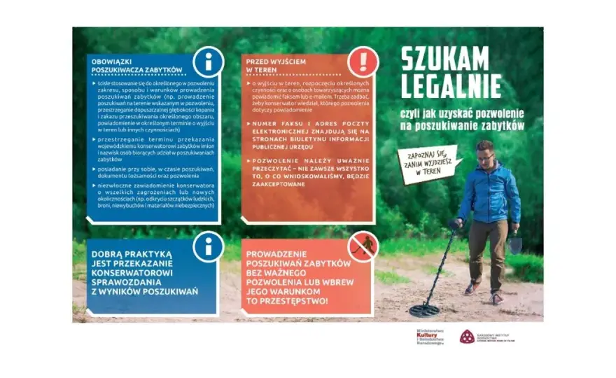 Wykrywacz metali w lesie - Legalne poszukiwania i pozwolenia