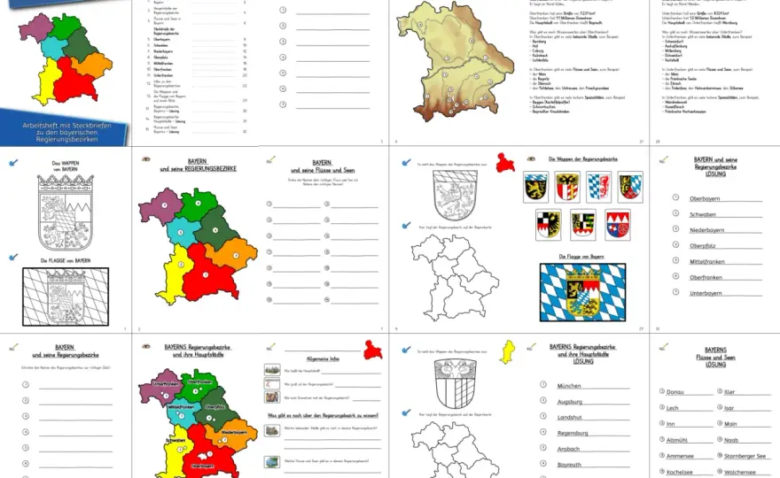 Regierungsbezirke Bayern - Probe 4. Klasse meistern