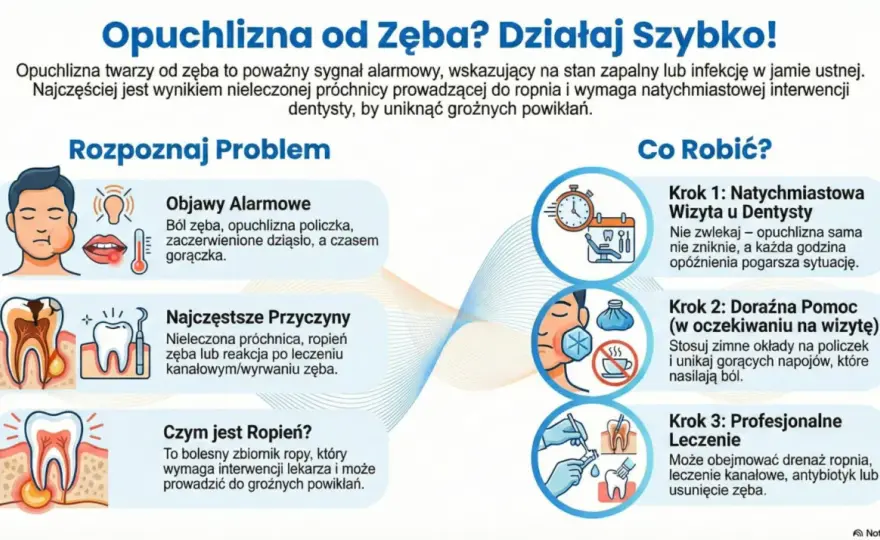 Opuchlizna od zęba - Co robić? Kiedy do dentysty?