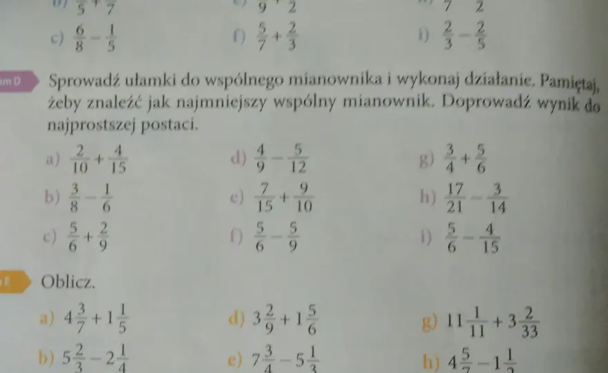 Sprowadzanie ułamków do wspólnego mianownika - Jak uniknąć błędów?