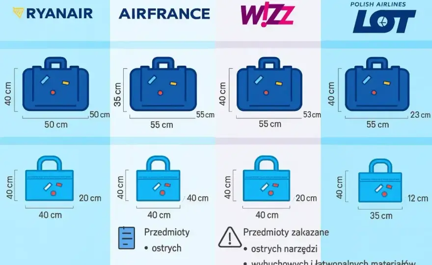 Ryanair - Mała torba (40x30x20 cm) - Jak spakować bez dopłat?