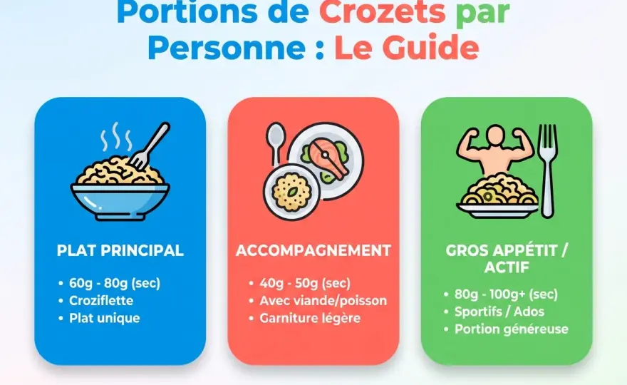 Crozets - Le bon grammage par personne pour chaque plat
