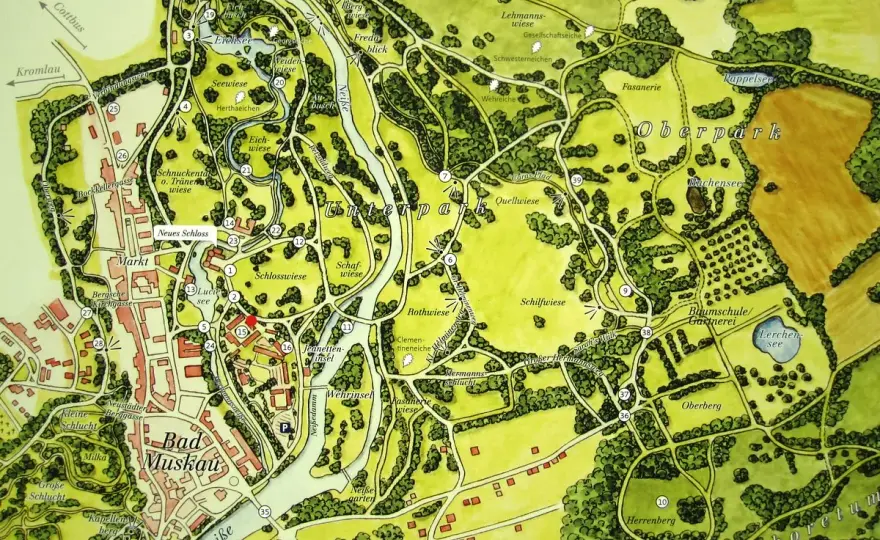 Mapa Parku Mużakowskiego - Jak czytać i planować spacer?