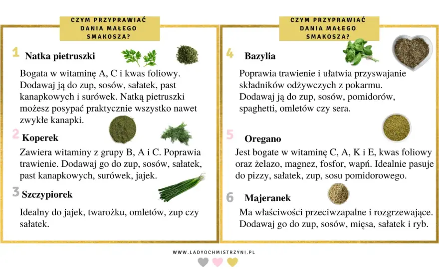 Przyprawy dla niemowlaka - bezpieczne zioła i smaczne dania