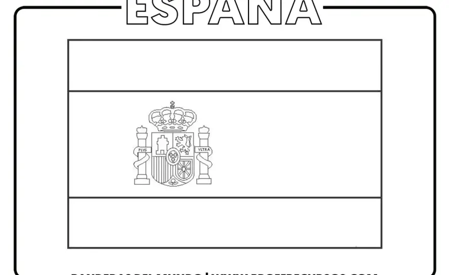 Bandera de España para colorear - Guía para niños y aulas