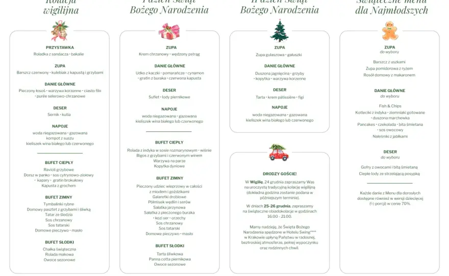 Kolacja wigilijna w restauracji 2026 - Koszty i porównanie ofert