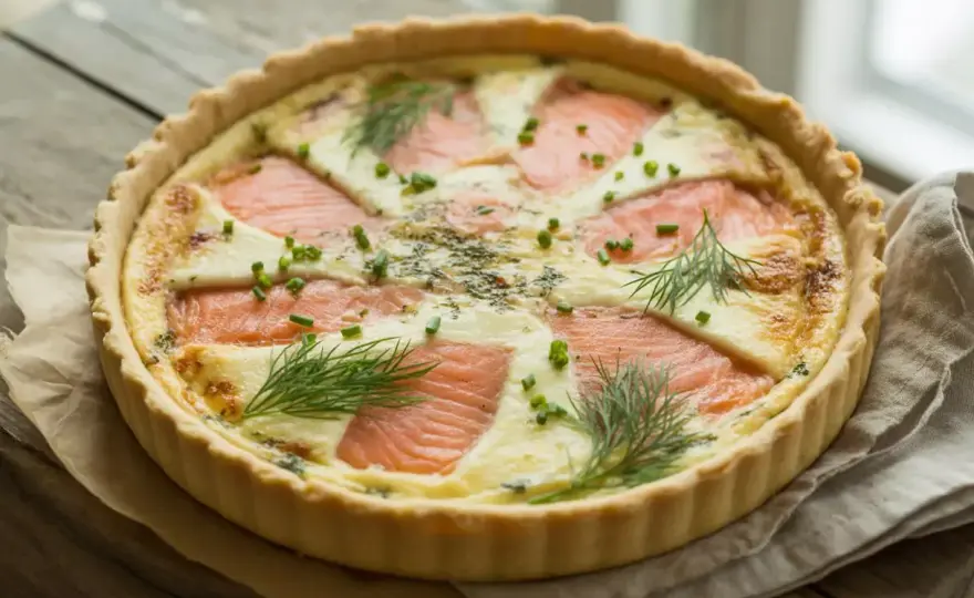 Quiche au saumon - proportions justes et cuisson maîtrisée