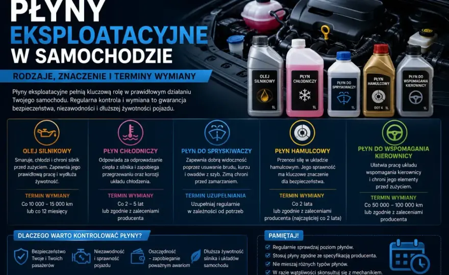 Płyny eksploatacyjne w aucie - Jak unikać drogich awarii?