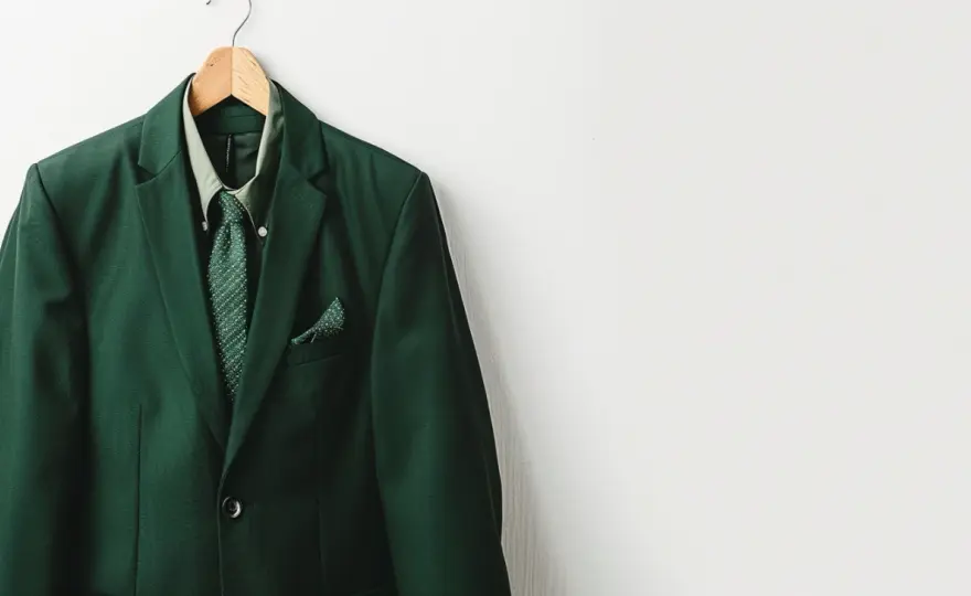Garnitur w ciemnej zieleni - Nowoczesny wygląd i elegancja w jednym.