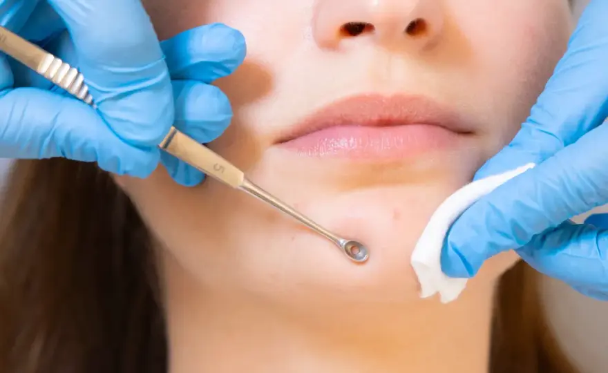 Soin du visage contre les points noirs en institut