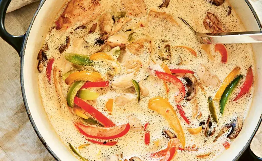 Krämig kycklinggryta med ris som fungerar varje vardag