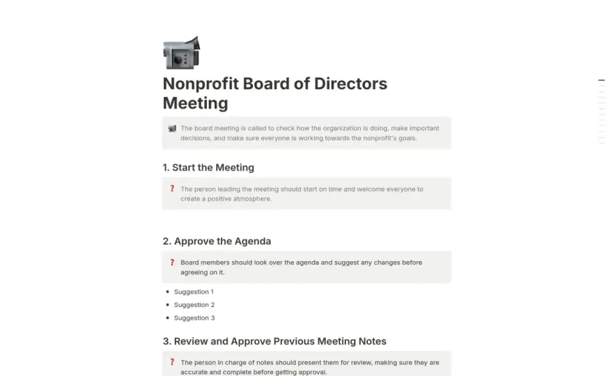 Nonprofit Board Meeting Agenda Template - Drive Decisions