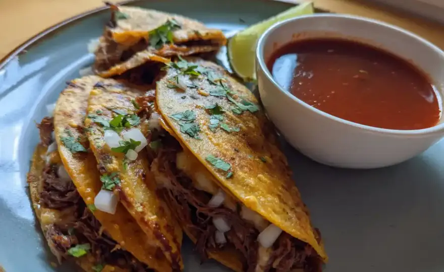 Birria tacos hemma - så lyckas du med kött, consommé och krisp