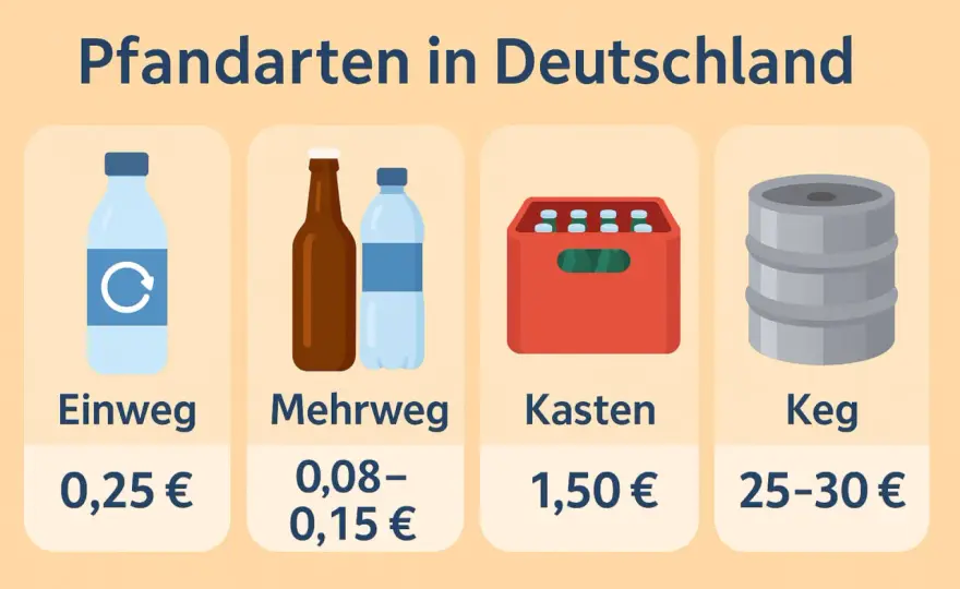 Mehrwegpfand in Deutschland - Beträge, Regeln und Rückgabe