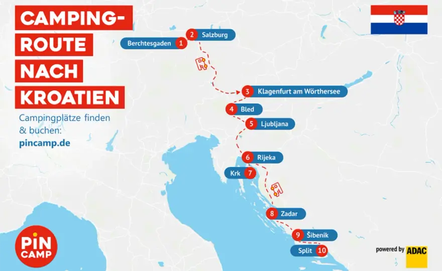 Kroatien Roadtrip planen - Route, Maut und Stopps
