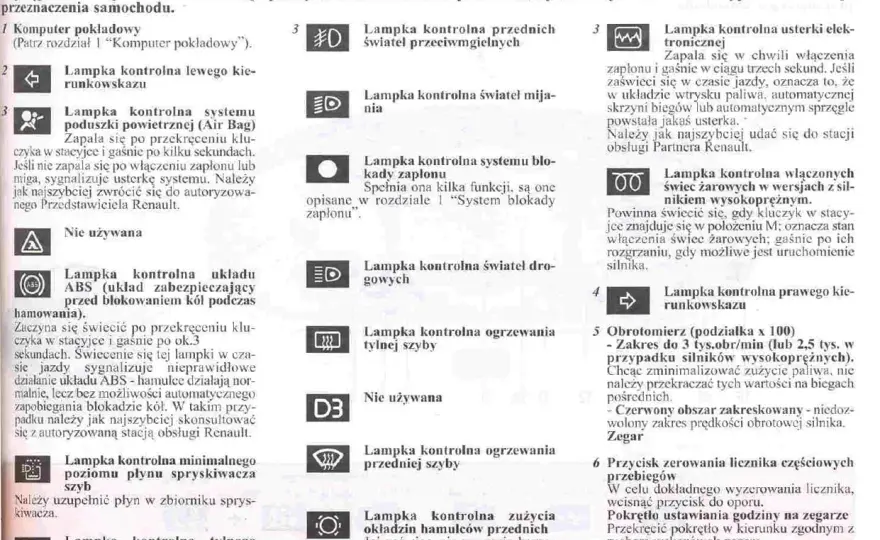 Kontrolki Renault Megane - co oznaczają i jak reagować?