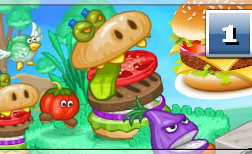 Szalone gry Papa Louie: Inwazja niebezpiecznych hamburgerów w akcji!