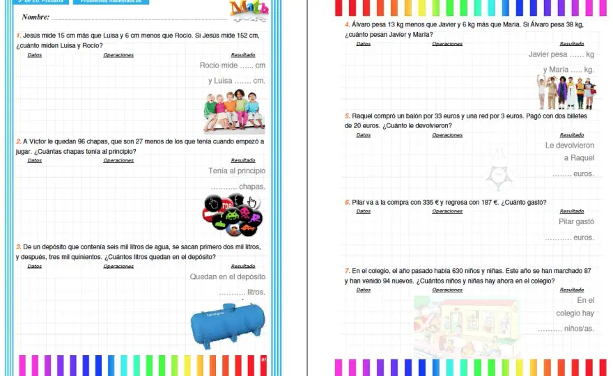 Problemas de matemáticas 5º Primaria - Guía completa