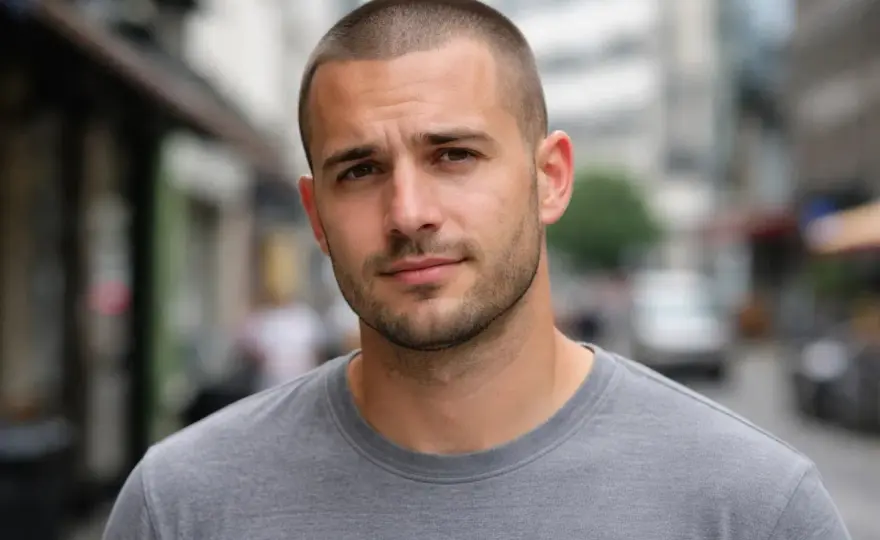 Buzz cut con entradas - qué largo pedir y cómo equilibrarlo