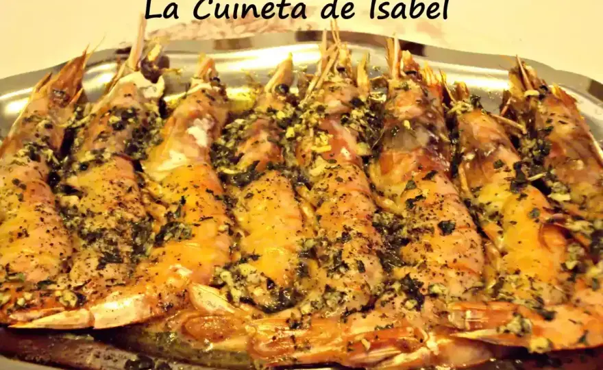 Langostinos al horno jugosos y en su punto