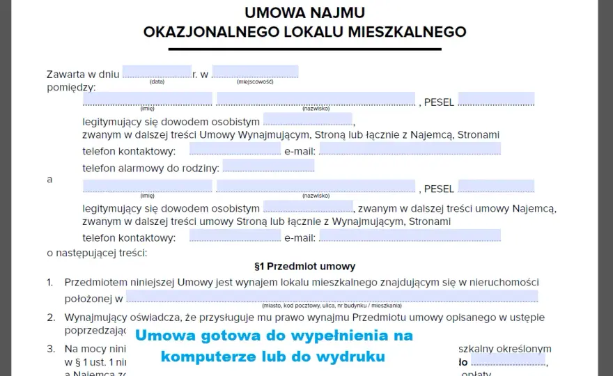 Najem okazjonalny: Bez notariusza to zwykła umowa? Sprawdź!