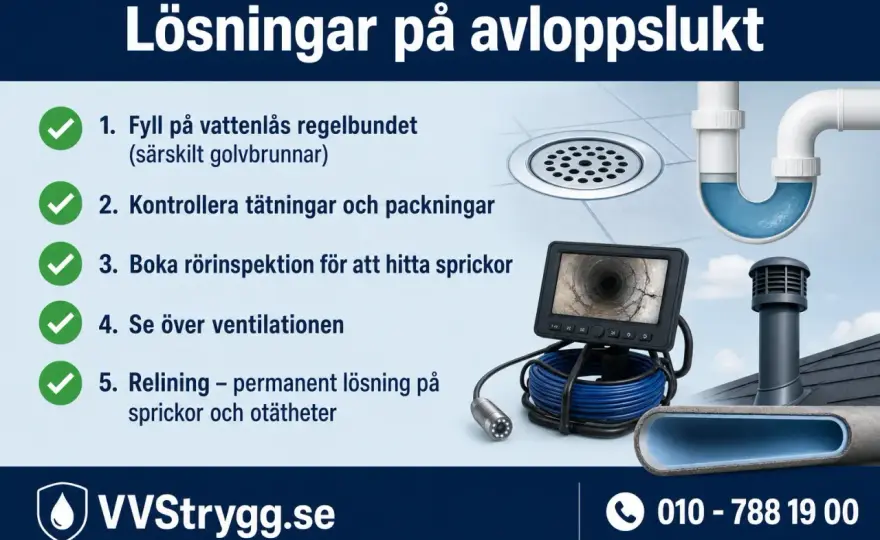 Avloppslukt hemma? Hitta källan & fixa problemet!