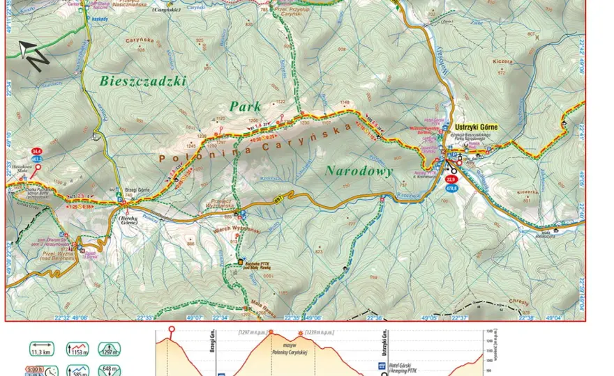 Główny Szlak Beskidzki w 20-23 dni - plan przejścia