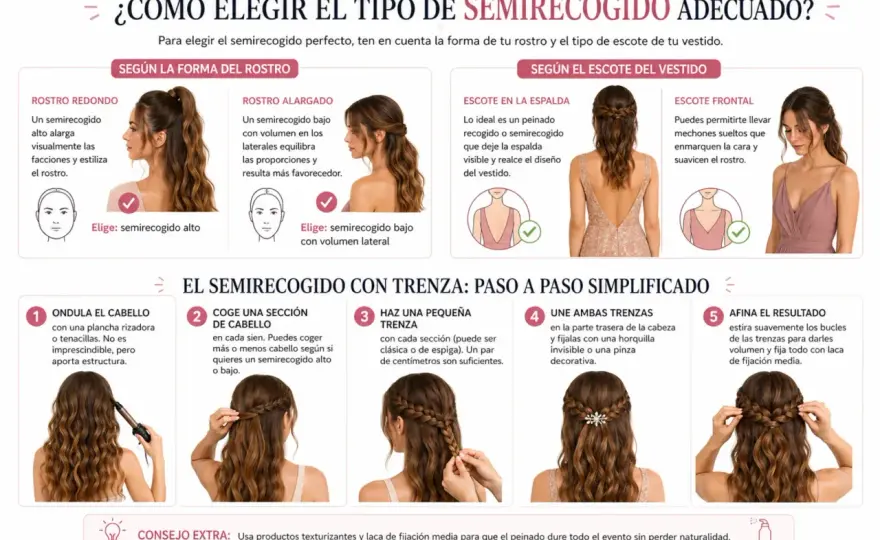Semirrecogido favorecedor - cómo hacerlo según tu pelo y rostro