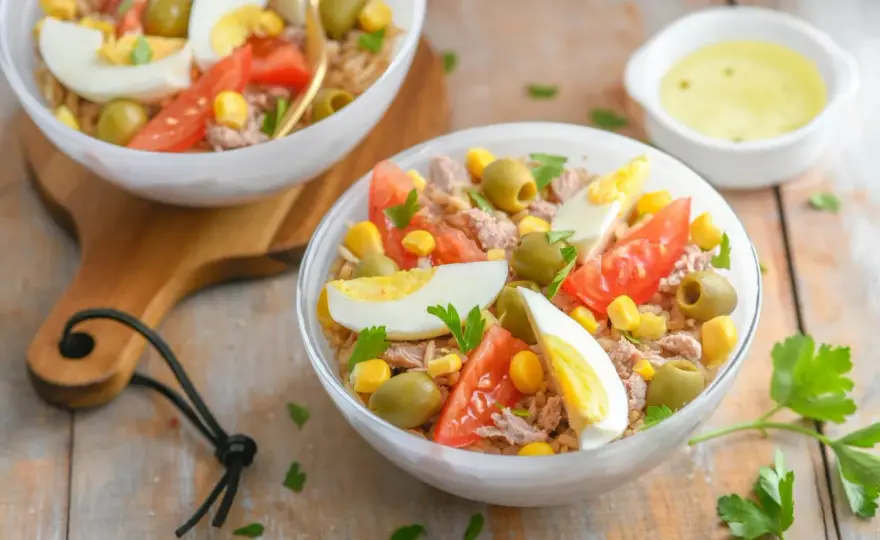 Salade de riz niçoise - La recette fraîche et équilibrée