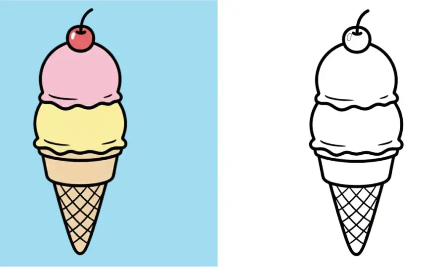 Eis-Bastelvorlage zum Ausdrucken - einfach und kindgerecht