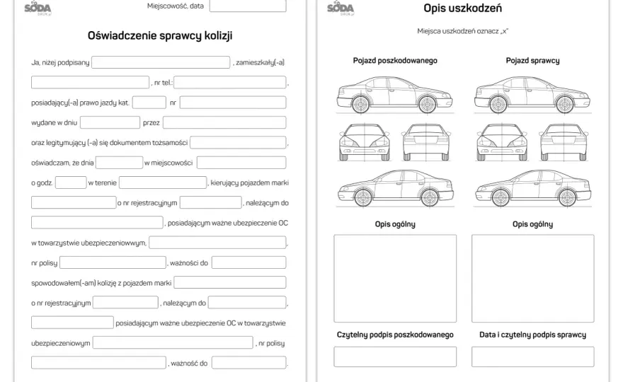 Kolizja drogowa - Jak spisać oświadczenie i co robić krok po kroku?