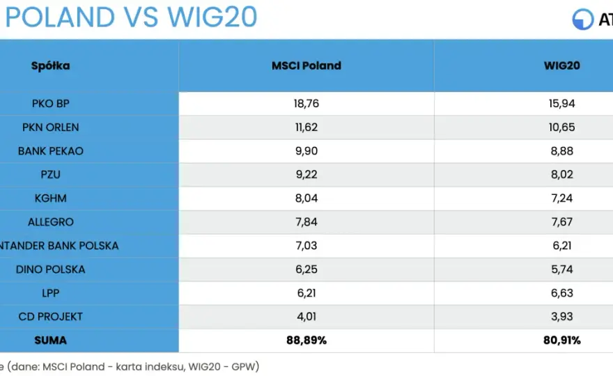 MSCI Poland - skład, sektory i to, co napędza indeks